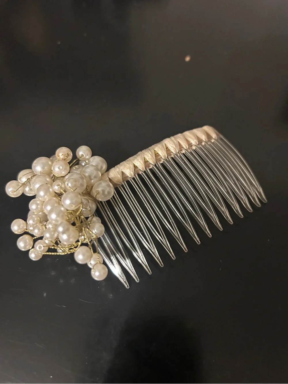 Vintage Pearl Cluster Hair Comb 1980s Bridal Hair Accessory Wedding Prom Updo